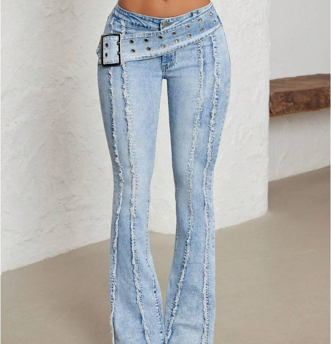 Women's Fashionable Low Waist Flared Jeans
