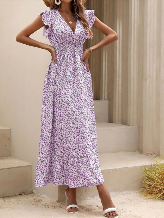 Womens New Irregularprint Midi Dress