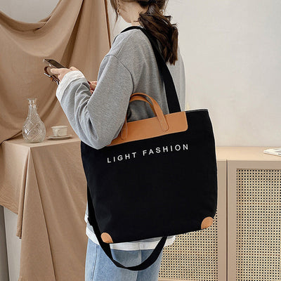 Canvas Shoulder Bag Women Ins Fashion Messenger Crossbody Bags Large Capacity Totes Handbag