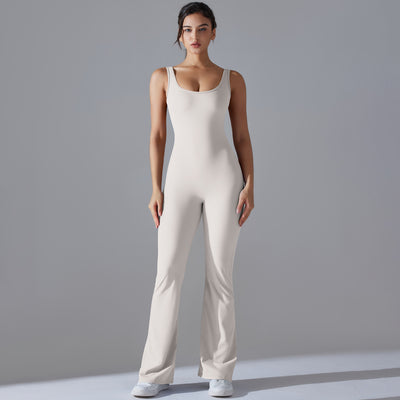 Beauty Back Hip Lifting Long Slim Wide Leg Jumpsuit