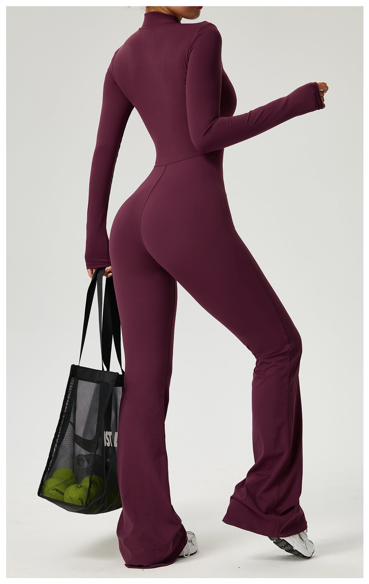Zip-up Long-sleeve Yoga Bodysuit Fitness And Workout One-piece