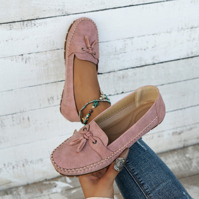 Women's Round Head Loafers Fashion Non-slip Soft Comfortable Flats Shoes