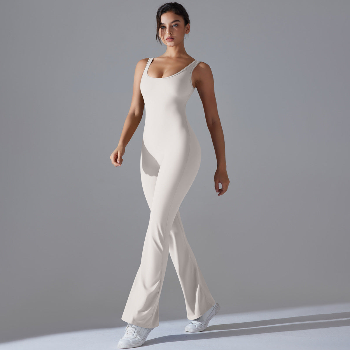 Beauty Back Hip Lifting Long Slim Wide Leg Jumpsuit