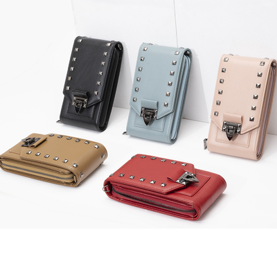 Rivet Design Shoulder Bags Mobile Phone Handbag Solid Color Crossbody Bags Women