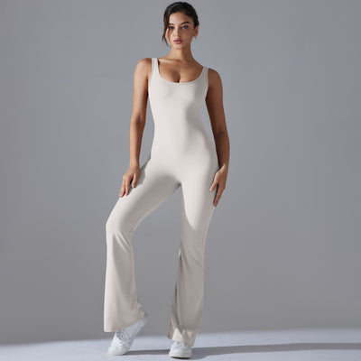 Beauty Back Hip Lifting Long Slim Wide Leg Jumpsuit