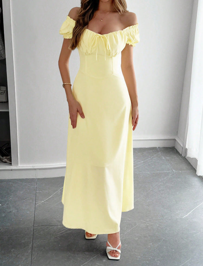 Womens Solid Color Fashionable Bandage Style Loose Dress