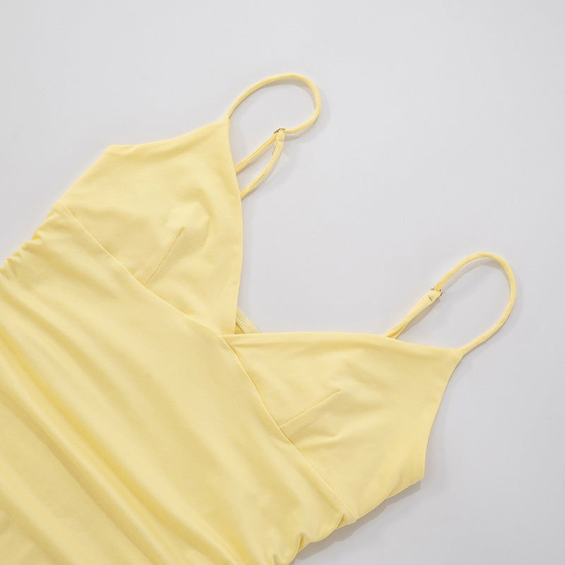 Sexy V-neck Suspender Dress Y2K Fashion Slim Ruffled Short Dresses For Women Clithing