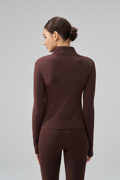 Thickened Thin Fleece Autumn And Winter Fingerless Yoga Top