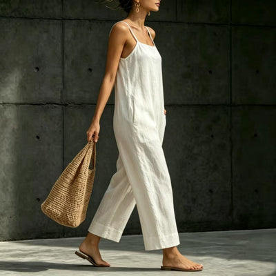 Springsummer Strap Jumpsuit Loose-fit Simple And Elegant Sleeveless
