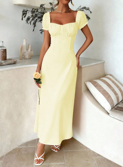Womens Solid Color Fashionable Bandage Style Loose Dress