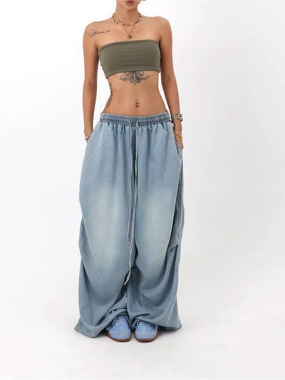 Retro High Street Wide Leg Loose Jeans