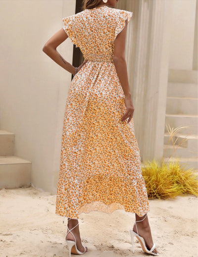 Womens New Irregularprint Midi Dress