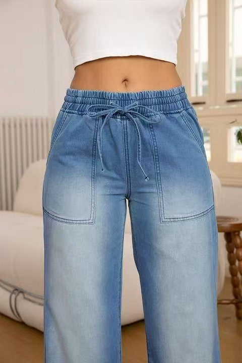 Women's Casual Slim Fit All-matching Straight Jeans