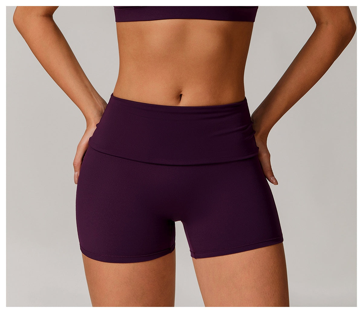 Fold High-waist Quick-drying Yoga Shorts Women's Sports