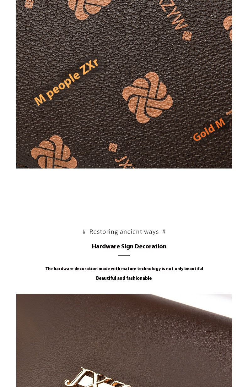 Vintage Exquisite Letter-printed Women's Handbag Fashion Printed Casual Simple Handbag Women's Cross-body Bag