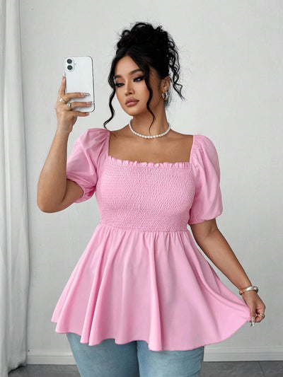 New Stylish Pleated Womens Blouse In Plus Sizes
