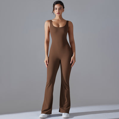 Beauty Back Hip Lifting Long Slim Wide Leg Jumpsuit