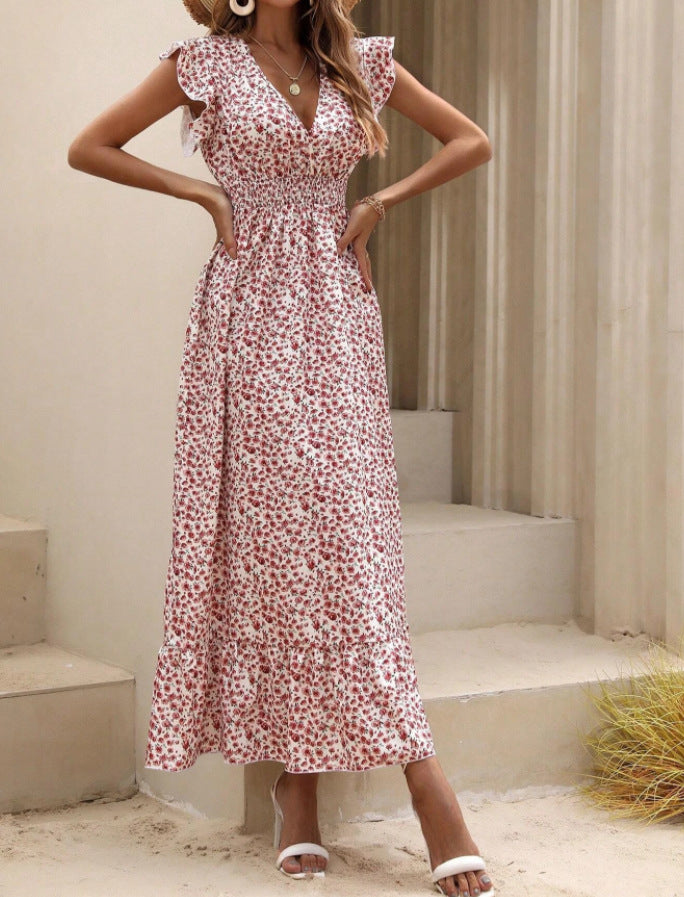 Womens New Irregularprint Midi Dress