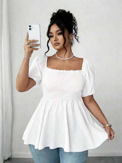 New Stylish Pleated Womens Blouse In Plus Sizes