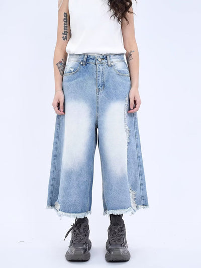 Hong Kong-style Loose-fitting Versatile Cropped Jeans