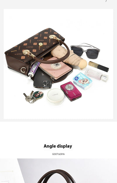 Vintage Exquisite Letter-printed Women's Handbag Fashion Printed Casual Simple Handbag Women's Cross-body Bag