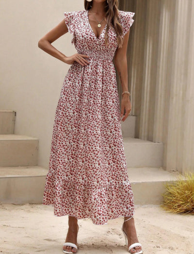 Womens New Irregularprint Midi Dress