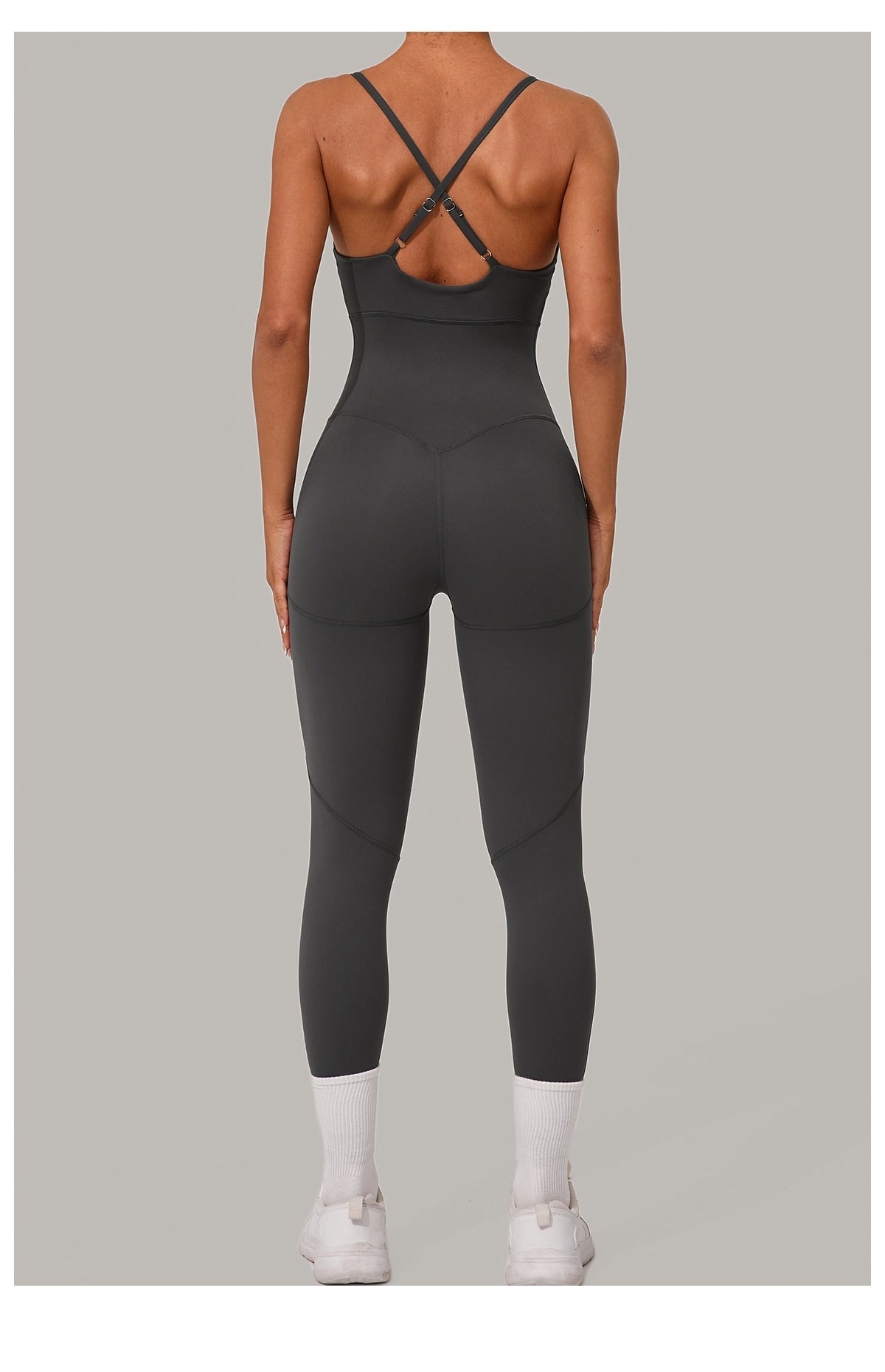 Women's Solid Color Casual Cross Back Summer Jumpsuit
