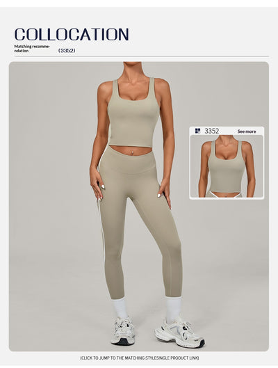 European And American-style High-waisted Yoga Pants With Invisible Pleats