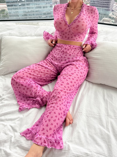 Love Perspective Long Sleeve Sexy Lingerie Set