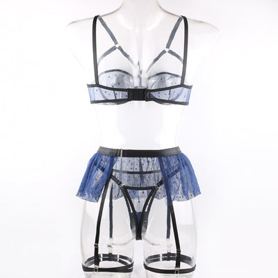 Summer New Arrival Polka-Dot Sheer Bra Sexy Womens Lingerie Set