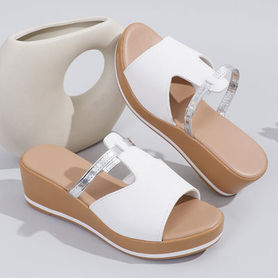 Summer Peep-toe Wedges Sandals Casual Thick Sole Heightening Slippers Fashion Outdoor Slides Shoes Women