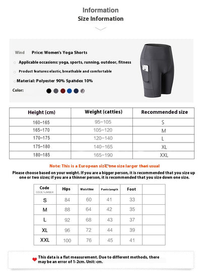 Women's High Waist Yoga Shorts Diagonal Pocket Running Training Quick-drying Tights Stretch Fitness