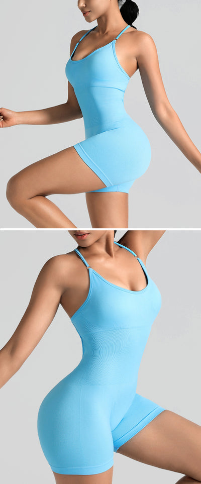 Women's Fashion Seamless Thread Yoga Jumpsuit